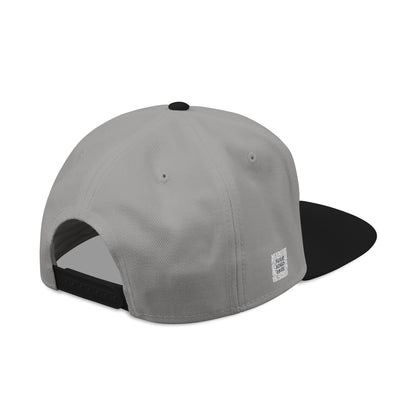 Embroidered Snapback Hat — Distressed Block Patch Design